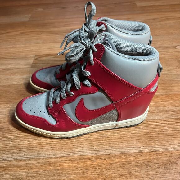 Nike Dunk Sky Hi Women Size 8w 528899 001 Medium Grey Sport Fuchsia Sail Shoes - Picture 3 of 7